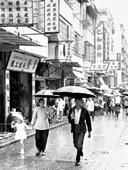 A raining day at Tai Yuen Street, Wan Chai, 1963