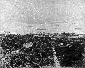 01-14-390|Part of Central District and Harbour viewed from the Mid-Levels. Buildings in the middle distance, left to right: Government House; St. Joseph\'s Church; residence of the manager of the Hong Kong and Shanghai Banking Corporation; residence of the sub-manager, c. 1890.