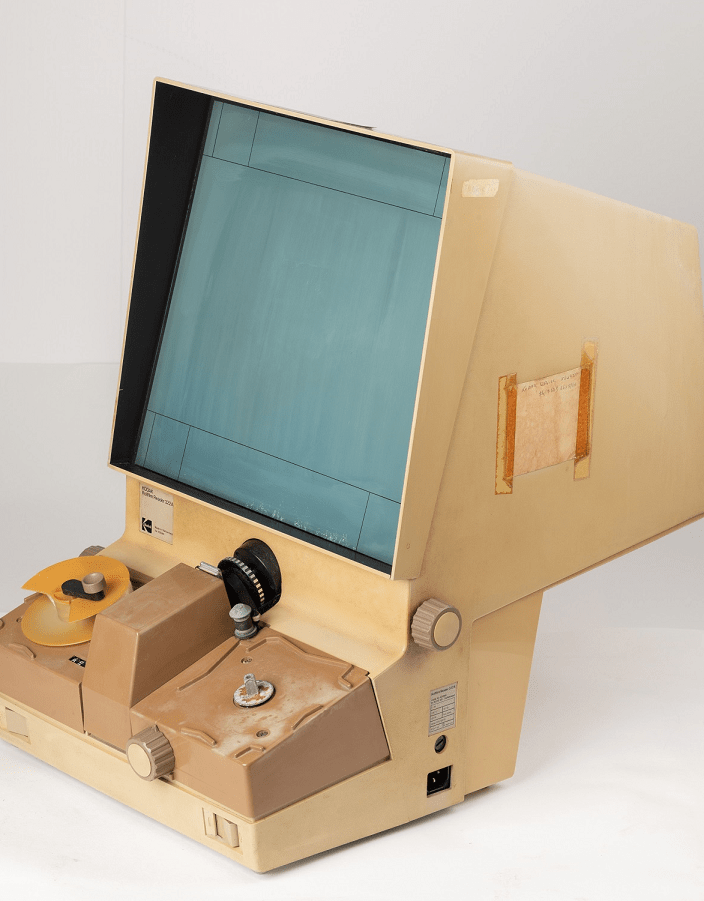 A roll film reader for accessing ID card records kept by the Government. (c.1970s) Courtesy of the Immigration Department