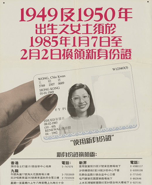 A poster showing a first generation computerised ID card. (1985)
