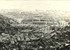 Part of the remaining squatter area in the Shek Kip Mei valley and some of the multi-storey buildings of the Shek Kip Mei Resettlement Estate, 1958.